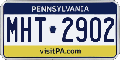 PA license plate MHT2902