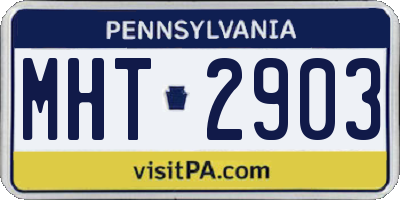 PA license plate MHT2903