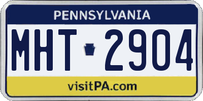 PA license plate MHT2904