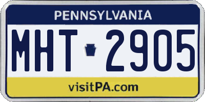 PA license plate MHT2905