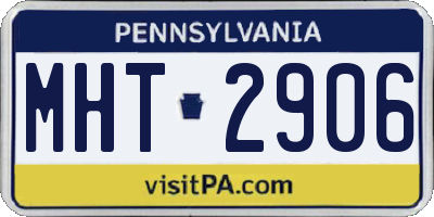 PA license plate MHT2906