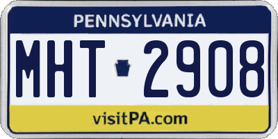 PA license plate MHT2908