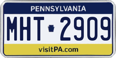PA license plate MHT2909