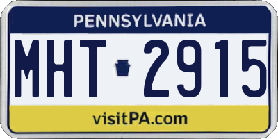 PA license plate MHT2915