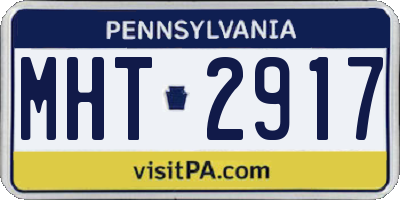 PA license plate MHT2917
