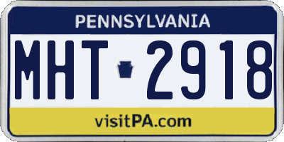 PA license plate MHT2918
