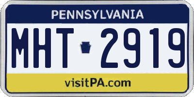 PA license plate MHT2919