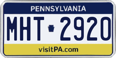 PA license plate MHT2920