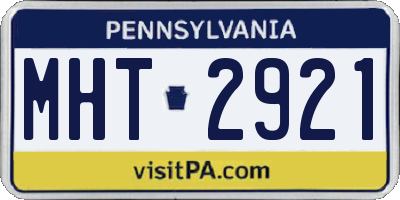 PA license plate MHT2921