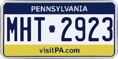 PA license plate MHT2923