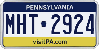 PA license plate MHT2924