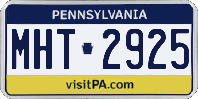 PA license plate MHT2925