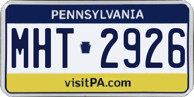 PA license plate MHT2926
