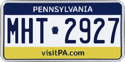 PA license plate MHT2927