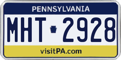 PA license plate MHT2928