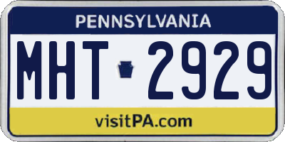 PA license plate MHT2929