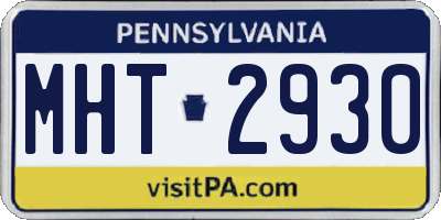 PA license plate MHT2930