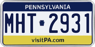 PA license plate MHT2931