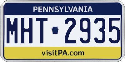 PA license plate MHT2935