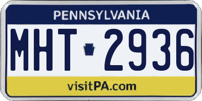 PA license plate MHT2936