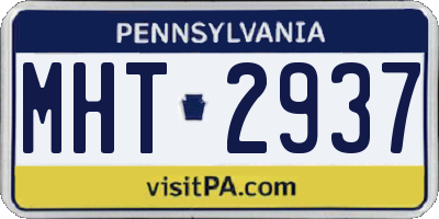 PA license plate MHT2937