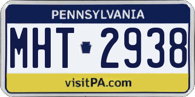 PA license plate MHT2938