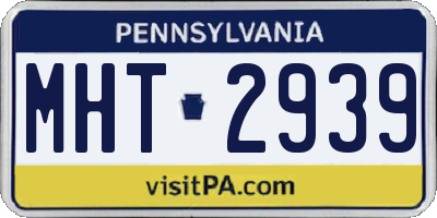 PA license plate MHT2939