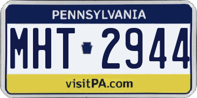 PA license plate MHT2944