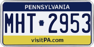 PA license plate MHT2953