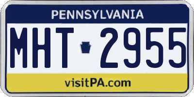 PA license plate MHT2955