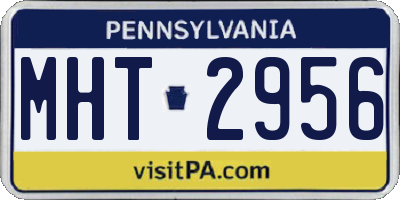 PA license plate MHT2956