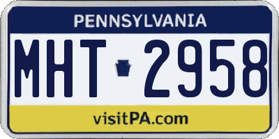 PA license plate MHT2958