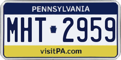 PA license plate MHT2959