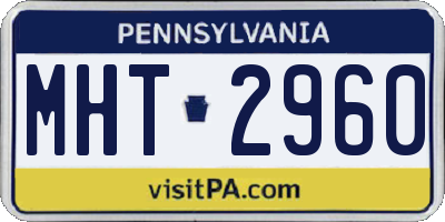 PA license plate MHT2960