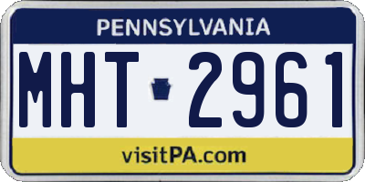 PA license plate MHT2961