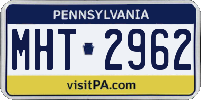 PA license plate MHT2962