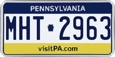 PA license plate MHT2963