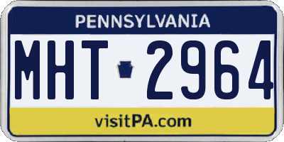 PA license plate MHT2964