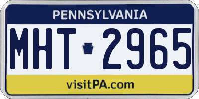 PA license plate MHT2965