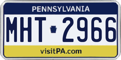 PA license plate MHT2966