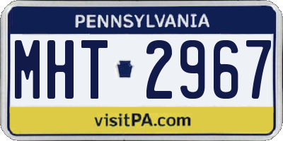 PA license plate MHT2967