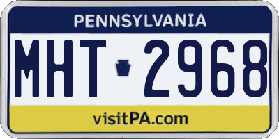 PA license plate MHT2968