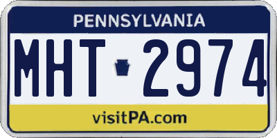 PA license plate MHT2974