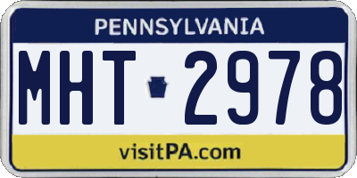 PA license plate MHT2978