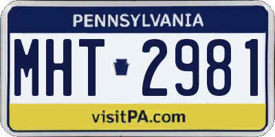 PA license plate MHT2981