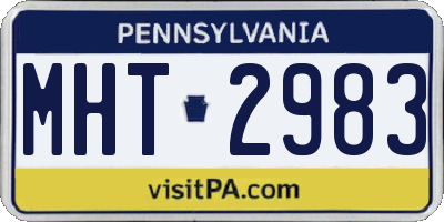 PA license plate MHT2983