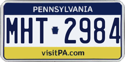 PA license plate MHT2984