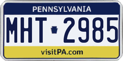 PA license plate MHT2985