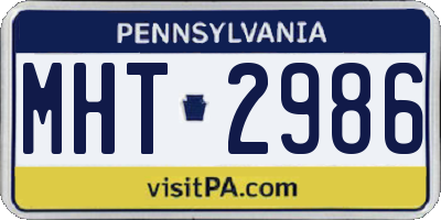PA license plate MHT2986