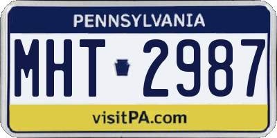 PA license plate MHT2987